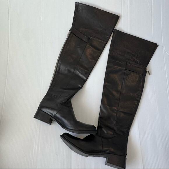 Stelle Monelle over the knee fold down black leather riding boots size 39 / 8.5 - Picture 3 of 14